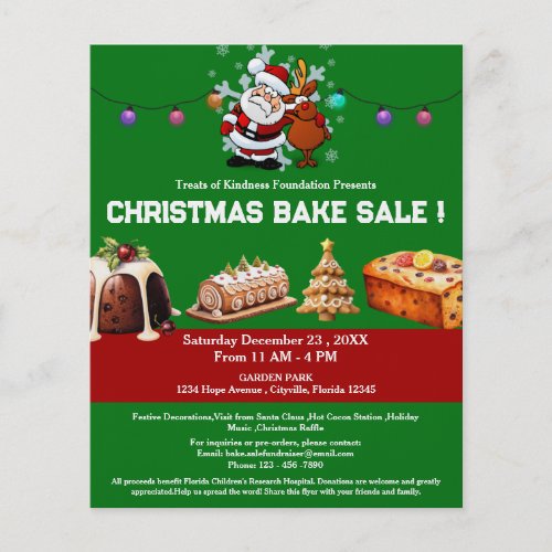 Unique Christmas Bake Sale Fundraiser Flyer