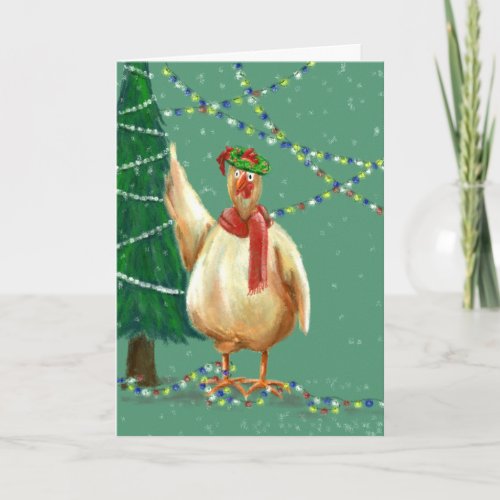 Unique Christmas card for backyard chicken lovers