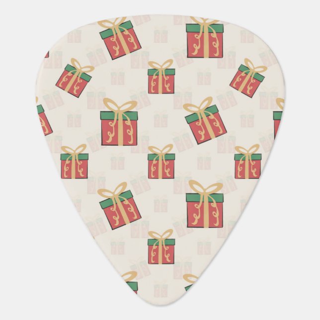 Unique Christmas Gift Boxes Doddles Pattern Guitar Pick (Front)
