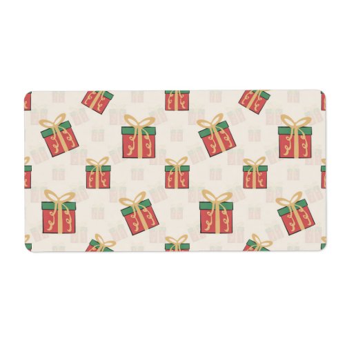 Unique Christmas Gift Boxes Doddles Pattern Label