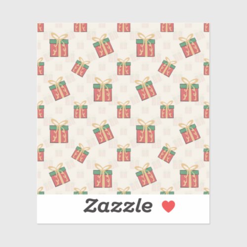 Unique Christmas Gift Boxes Doddles Pattern Sticker