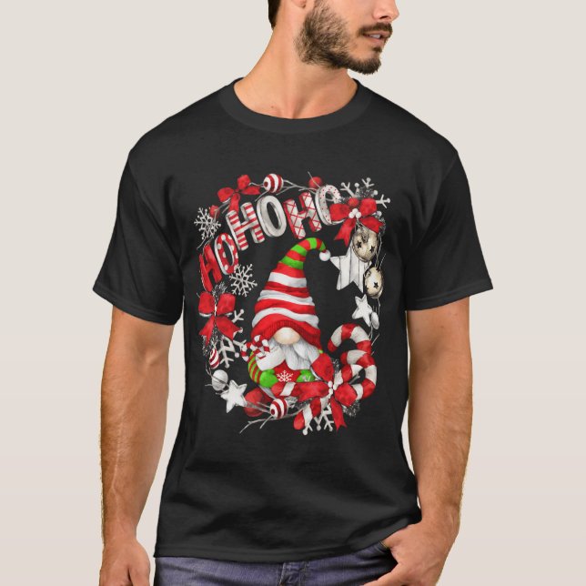 Unique Christmas Gnome Cute Hohoho T-Shirt (Front)