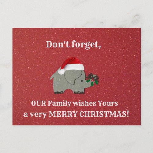 Unique Christmas greeting for friends Holiday Postcard