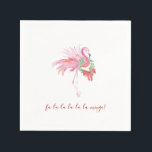 Unique Christmas Holiday Themes Pink Flamingo  Napkins<br><div class="desc">Bring fun and flair to your Florida beach Christmas with these tropical napkins featuring a festive pink flamingo and the playful phrase “fa-la-la-la-la-la-mingo.” Designed with unique watercolor art by Victoria Grigaliunas, these cocktail napkins add a sunny twist to classic Christmas holiday themes. Perfect for Christmas in July party ideas, Delray...</div>