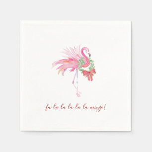 Unique Christmas Holiday Themes Pink Flamingo  Napkins