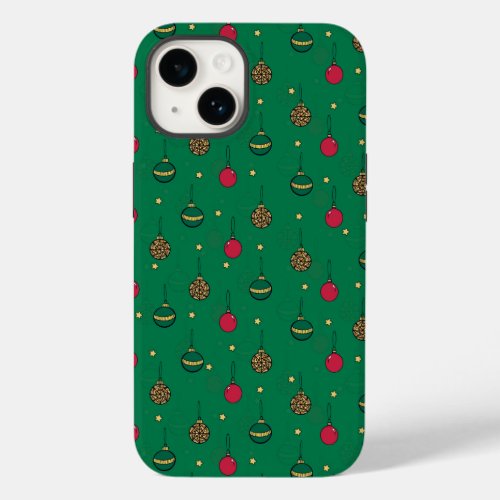 Unique Christmas Ornament Baubles Green Pattern Case_Mate iPhone 14 Case