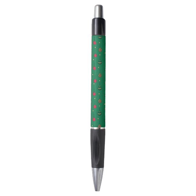 Unique Christmas Ornament Baubles Green Pattern Pen (Front Vertical)