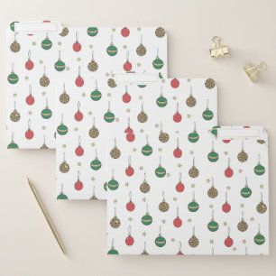 Unique Christmas Ornament Baubles Pattern File Folder