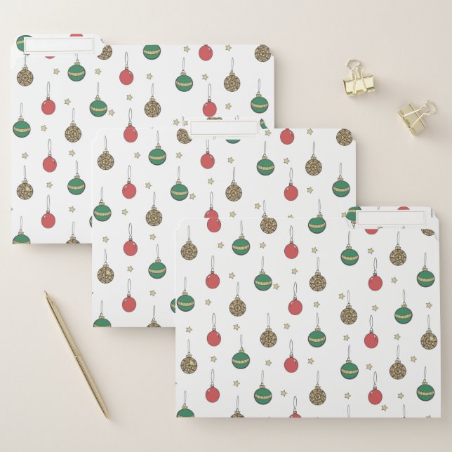 Unique Christmas Ornament Baubles Pattern File Folder (Set)