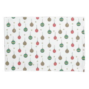 Unique Christmas Ornament Baubles Pattern Pillow Case
