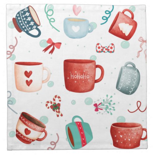 Unique Christmas pattern new design of mugs red    Cloth Napkin