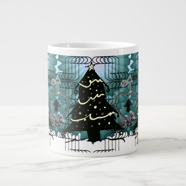 Unique Christmas Tree Modern Holiday Design  Giant Coffee Mug (Front)
