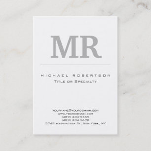 Unique Chubby Modern Grey White Business Card