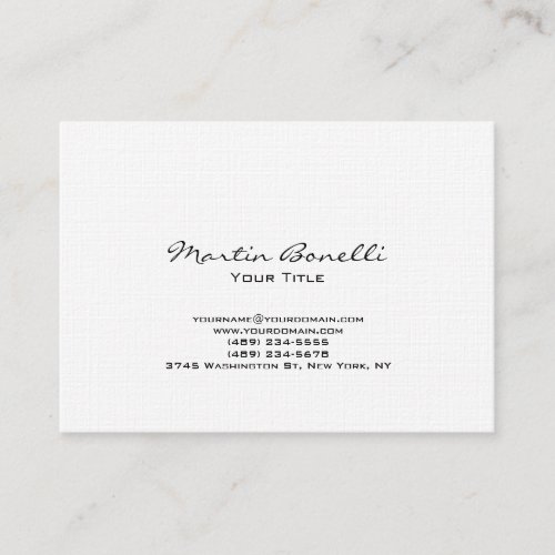 Unique Chubby Modern Linen Trendy Business Card