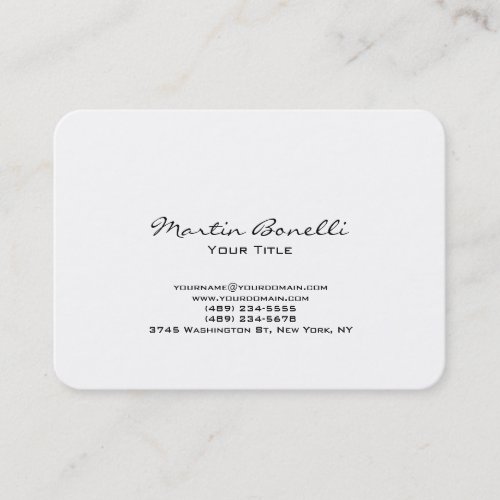Unique Chubby Modern White Trendy Business Card