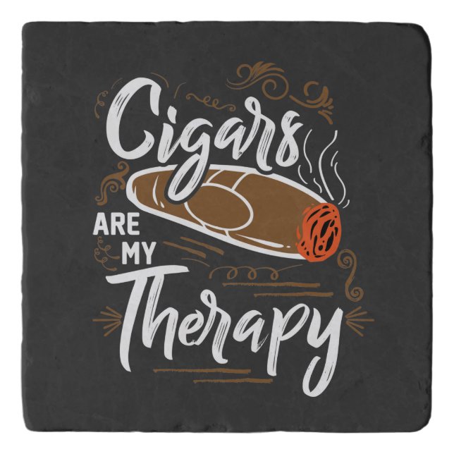 Unique Cigars are my therapy Quote  Trivet (Front)