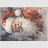 Unique classic Santa Claus smiling in snowy forest