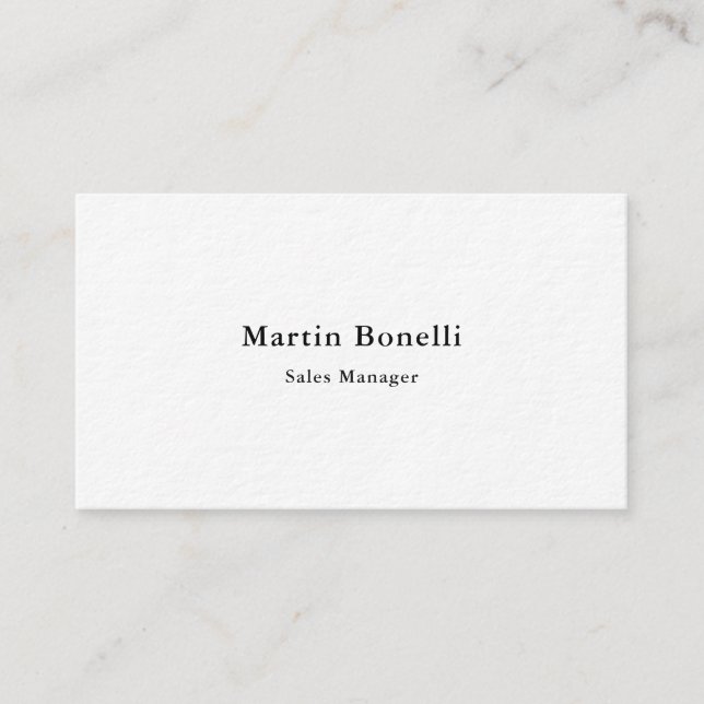 Unique Classic Simple Black White Thick Two Sided Business Card (Front)