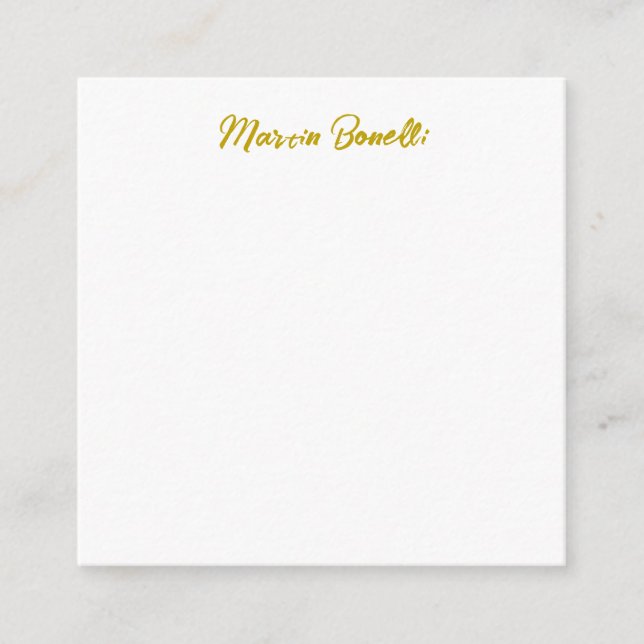 Unique Classic Simple Gold Color Name Calligraphy Enclosure Card (Front)