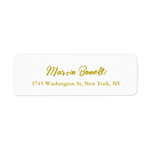 Unique Classic Simple Gold Color Name Calligraphy Label