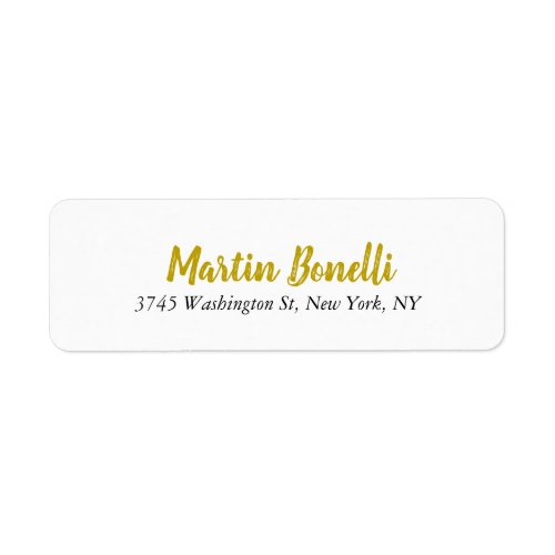 Unique Classic Simple Gold Color Name Calligraphy Label