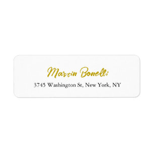 Unique Classic Simple Gold Color Name Calligraphy Label