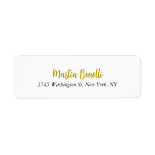 Unique Classic Simple Gold Color Name Calligraphy Label