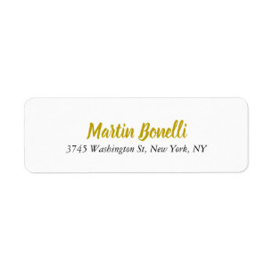 Unique Classic Simple Gold Color Name Calligraphy Label