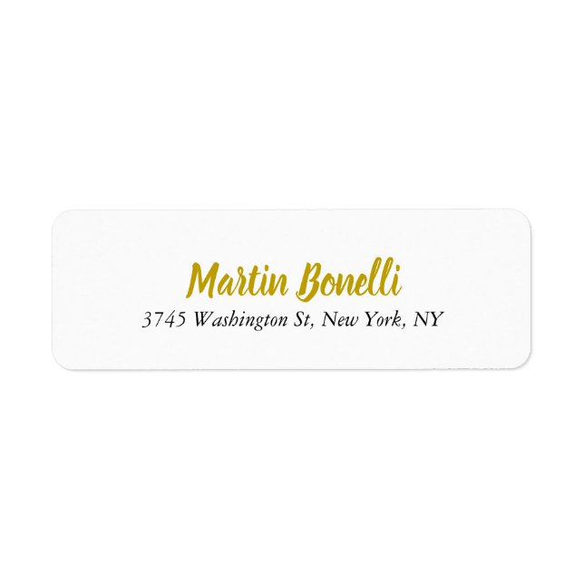 Unique Classic Simple Gold Color Name Calligraphy Label (Front)
