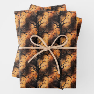 Unique classic spooky Halloween haunted forest Wrapping Paper Sheets