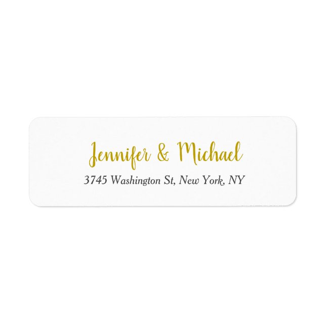 Unique Classical Gold Color Wedding Calligraphy Label (Front)