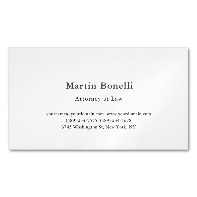 Unique Classical Personalized Custom Business Card Magnet (Front)