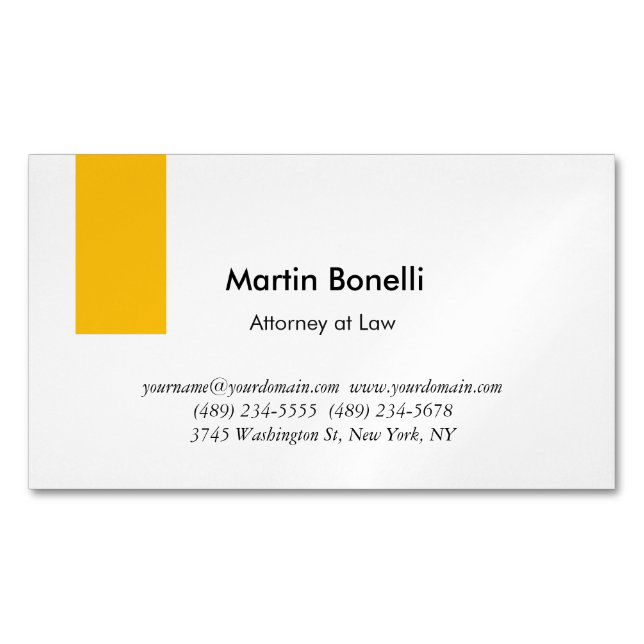 Unique Classical Simple Black & White Business Card Magnet (Front)