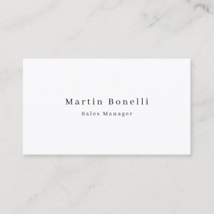 Unique Classical Simple Black White Name Two Sided Business Card