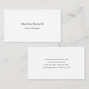 Unique Classical Simple Black White Name Two Sided Business Card