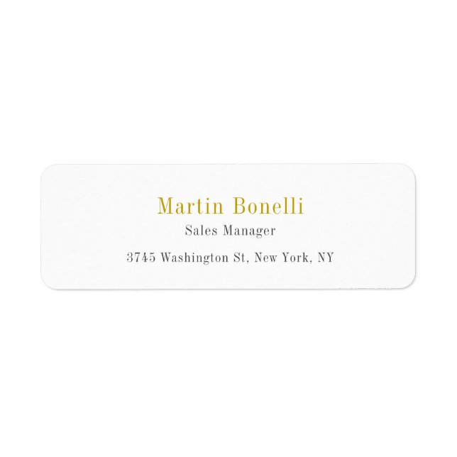Unique Classical Simple Gold Color Name Label (Front)