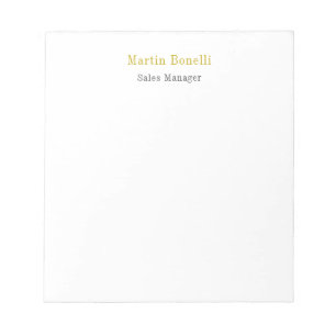 Unique Classical Simple Gold Color Name Notepad