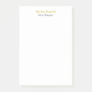 Unique Classical Simple Gold Color Name Post-it Notes