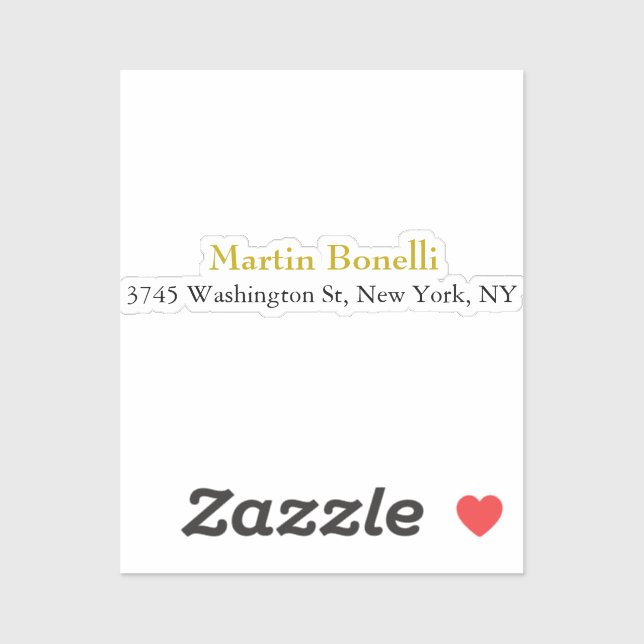 Unique Classical Simple Gold Color Name Sticker (Sheet)