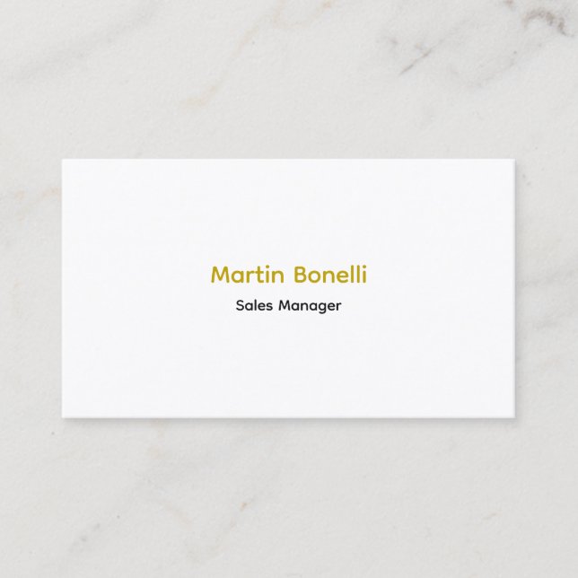 Unique Classical Simple Gold Color Name Two Sided Business Card (Front)