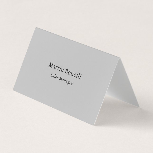 Unique Classical Simple Grey Two Sided Business Card (Front)