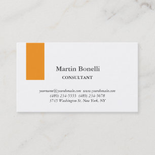Unique Classical Simple Orange & White Business Card
