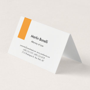 Unique Classical Simple Orange & White Business Card