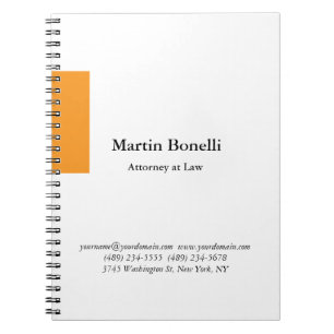 Unique Classical Simple Orange & White Notebook