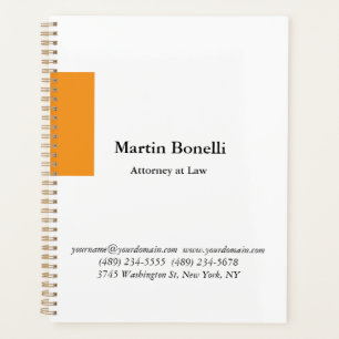 Unique Classical Simple Orange & White Planner