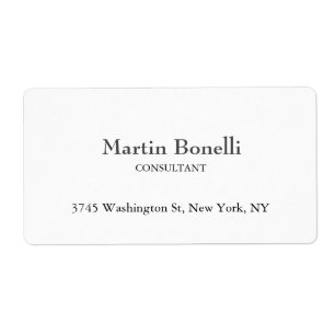 Unique Classical Simple White Minimalist Label