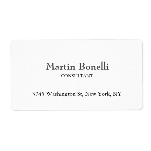 Unique Classical Simple White Minimalist Label