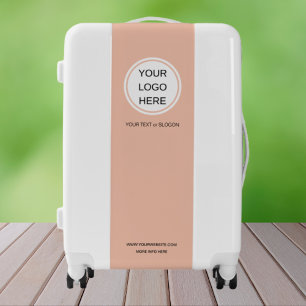 Unique Clean Blush Pink Business Logo & Text Luggage