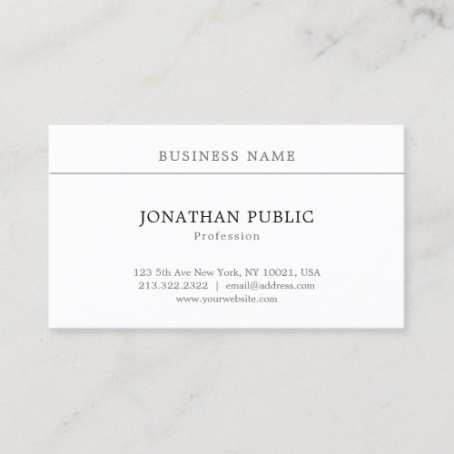 Unique Clean Professional Plain Graceful Modern Business Card