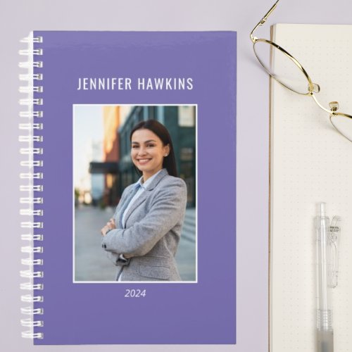 Unique Clean Purple Women Photo 2024 Business  Planner